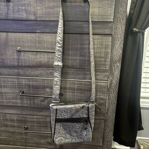 Thirty-One Floral Gray Crossbody Bag